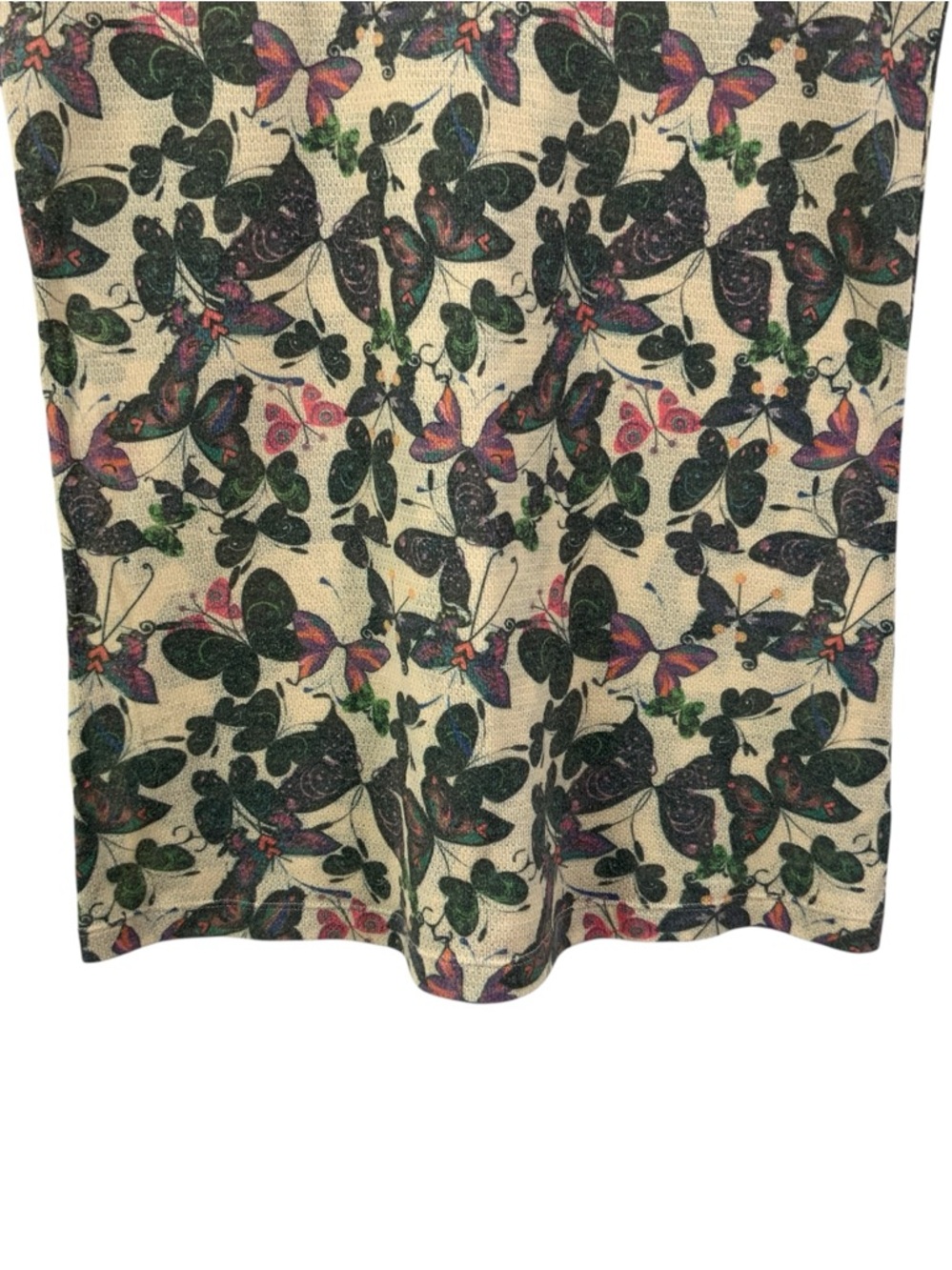 CUSTO BARCELONA Medium Striped Butterfly Print Racerback Tank Top Beige/Black S2 - Picture 3 of 7